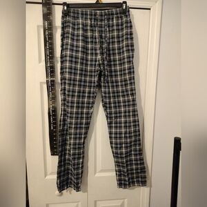 Men's Black and White Plaid Pants
